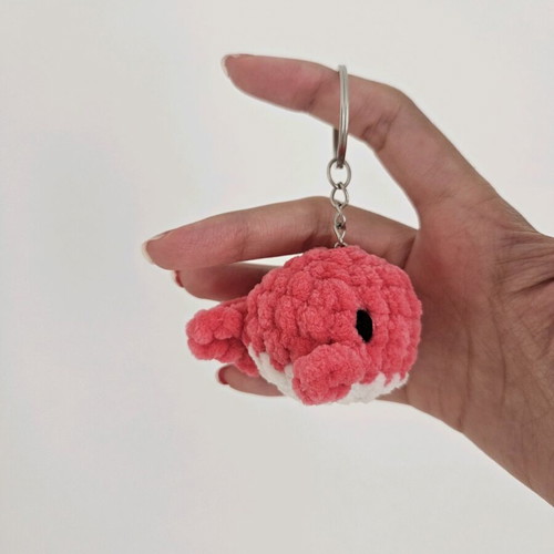 Handmade crochet whale keychain new