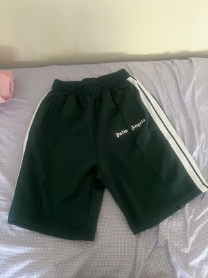 Palm Angels green track shorts, size L, long fit
