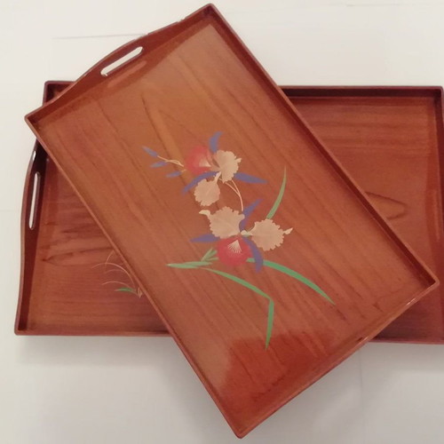 Luxury light brown Japanese tray set new
