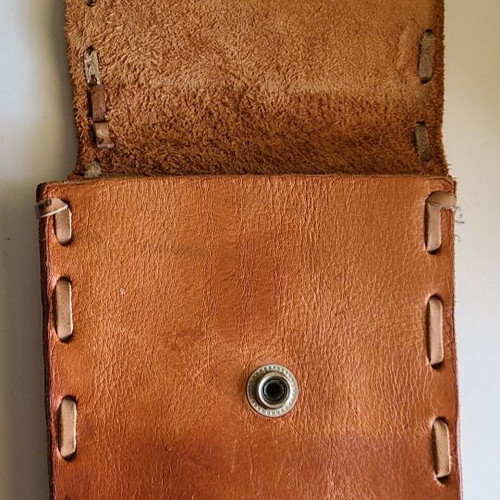Handmade leather belt bag brown like new