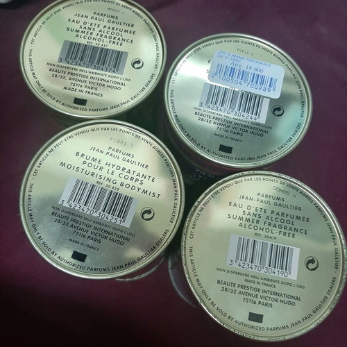 Jean Paul Gaultier collectible metal perfume boxes like new, pack of 4