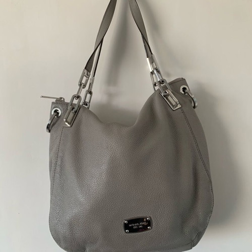 Michael Kors gray leather bag like new