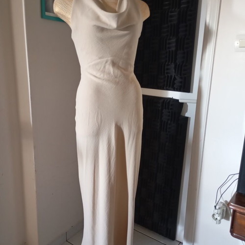 Zara maxi dress beige size S like new, elastic