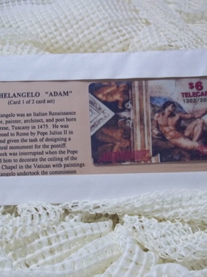 Telecard with Adam by Michelangelo new, numbered