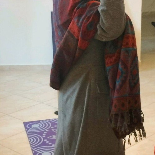 Long scarf like new with ethnic patterns, multicolored