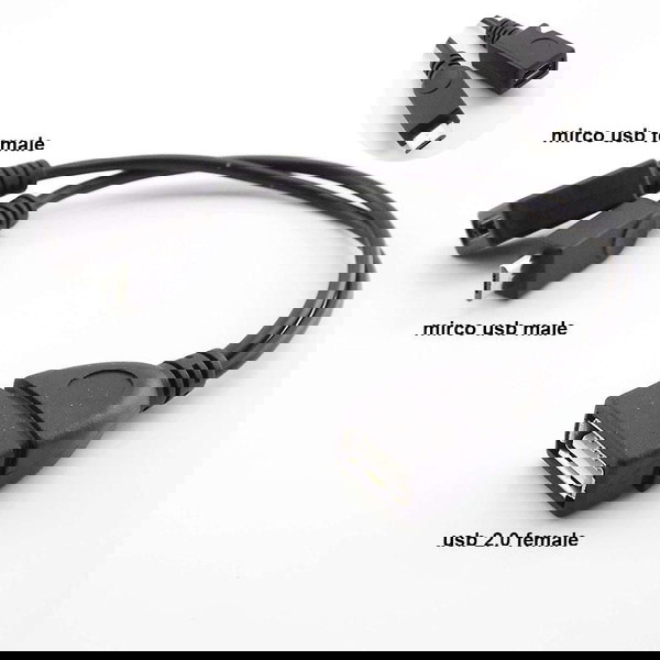 OTG USB adapter cable, USB OTG AF + MICRO CABLE 0.15M (special for Amazon fire TV stick) 2 σε 1