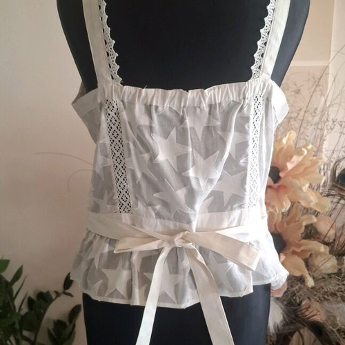 Roccobarocco lace top new, white, size XXL