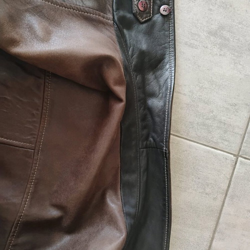Milestone leather men's jacket used, dark brown, XXL