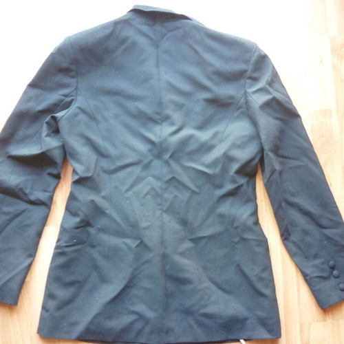 Women's black outing jacket no 38 used, wool polyester lycra