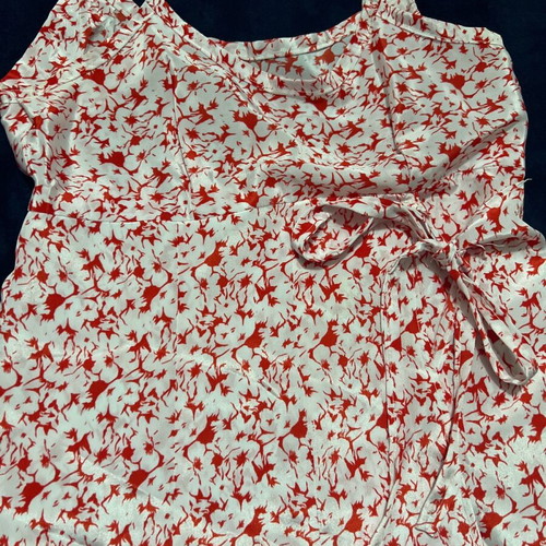 Handmade dress cool with beautiful tie white red like new