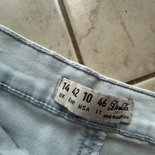 Denim shorts used, turquoise, size XL 42 14