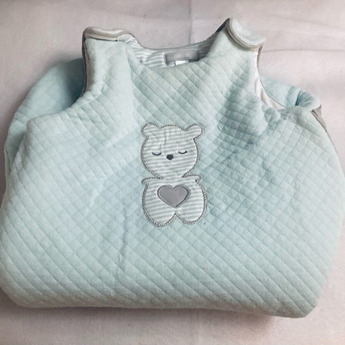 Obaibi baby sleeping bag mint like new, cotton with bear 6-9 months