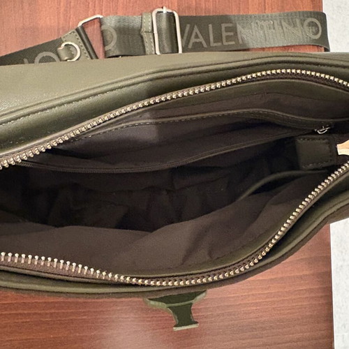 Valentino crossbody bag used, green, slightly faded corners