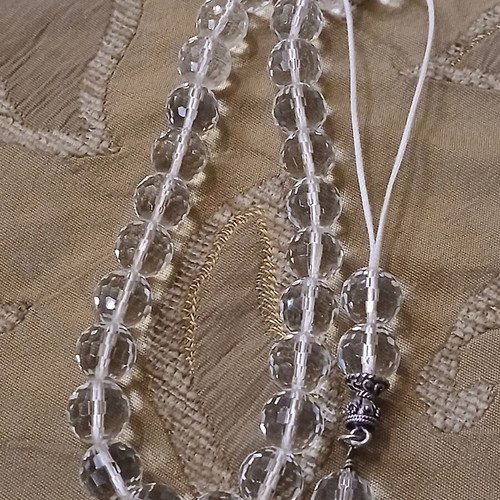 Worry beads like new with polygonal glass beads and silver elements