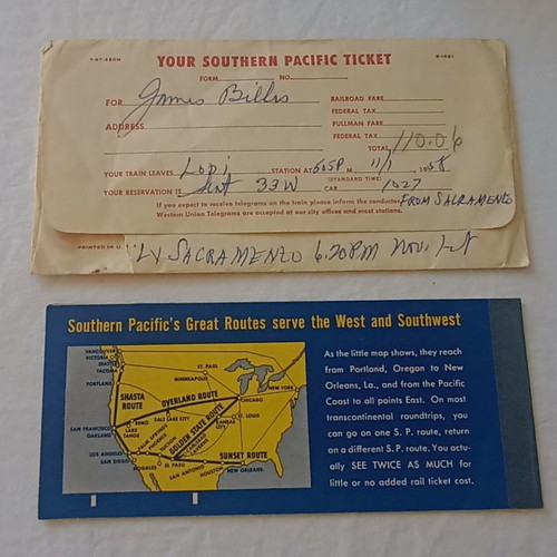 Εισιτήριο τραίνου 1958 μεταχειρισμένο, από Νέα Υόρκη για Σικάγο