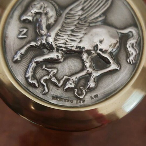 Ilias Lalaounis Pegasus Set vintage solid brass and silver 900