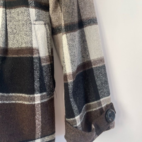 Checked jacket used, brown, size L