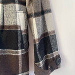 Checked jacket used, brown, size L