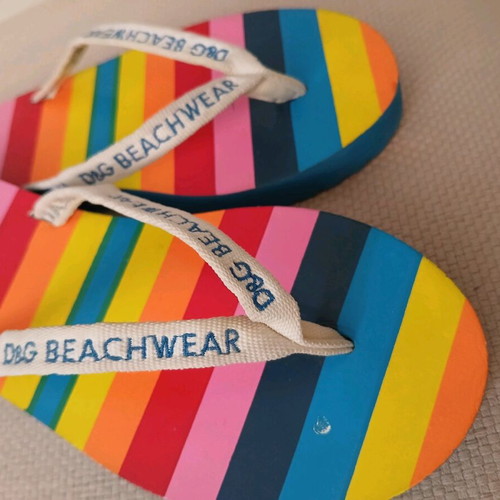 D&G Beach colorful children's flip-flops new size 33-34