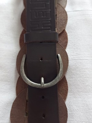 Helmi women's belt like new, leather, size 85, brown and green