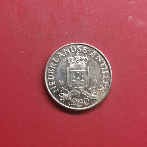 Netherlands Antilles 25 Cents Coin 1980 used