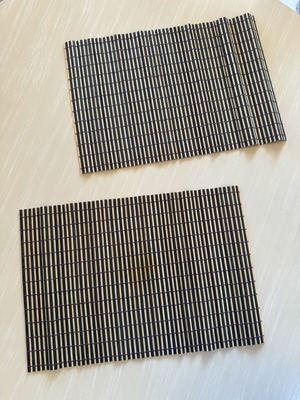 Bamboo placemats set of 2 black and natural, like new