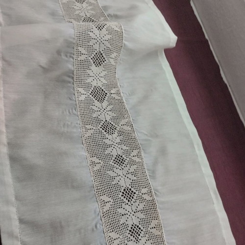 Handmade embroidery new, beige, 125x45 cm