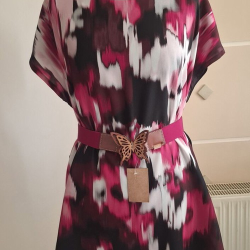 DKNY long multicolor blouse with belt, size S to L