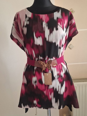 DKNY long multicolor blouse with belt, size S to L