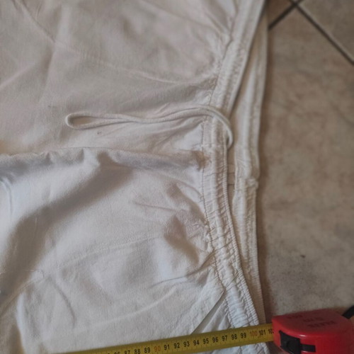 Linen cargo pants unisex like new, white, cotton drawstring