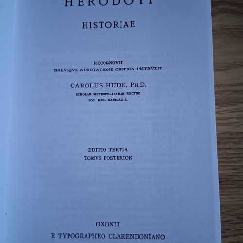 Herodoti Historiae Oxford Classical Texts volumes one and two