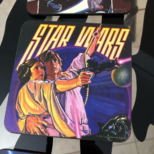 Star Wars set of 13 square coasters like new with original trilogy posters