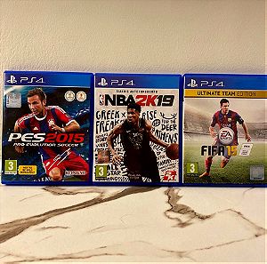 3 ps4 games FIFA 15 , NBA2k19, PES 2015 πωλούνται όλα μαζί σε αυτή τη τιμή