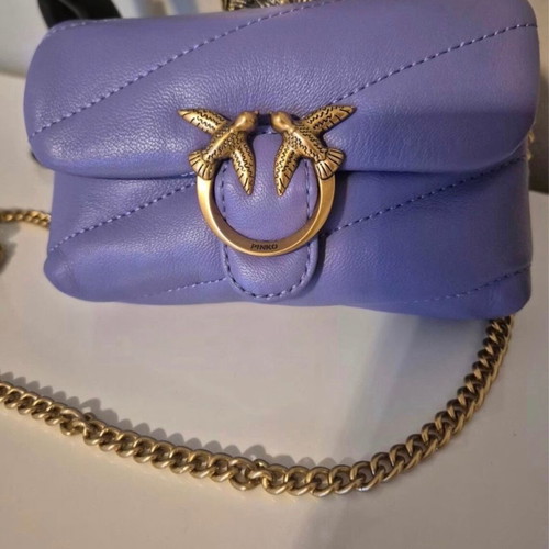 Pinko micro bag, purple leather crossbody