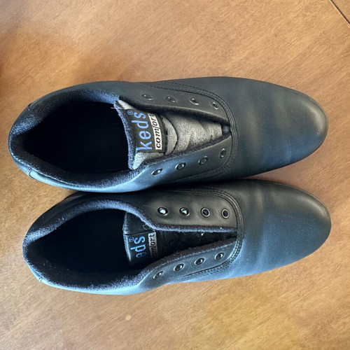 Keds women's ankle boots black synthetic leather like new, size 39