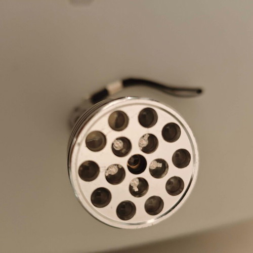 Flashlight with 16 LED used, black, small and powerful