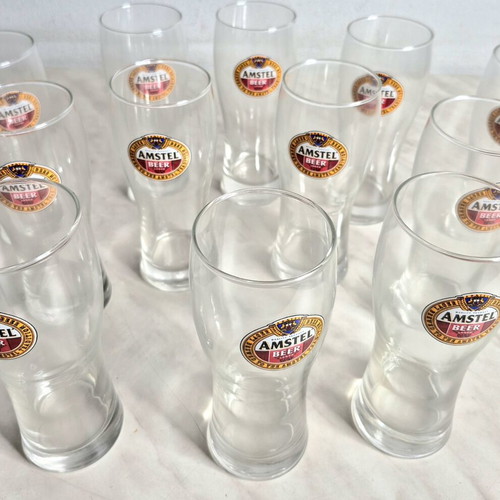 Amstel Beer Glasses set of 12, new