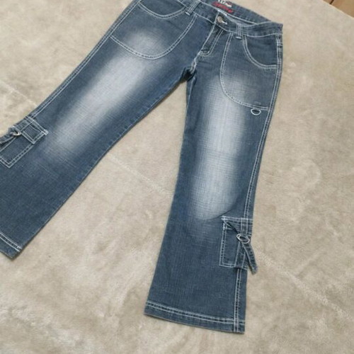 Capri pants long like new, black and grey with beautiful details