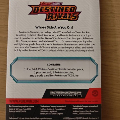 Pokemon Destined Rivals booster pack Zarude new, factory sealed