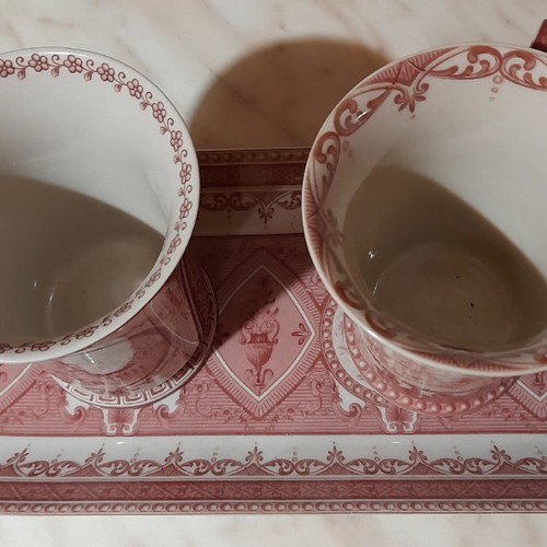 Set of 2 porcelain cups and tray Royal Crown Kent England new