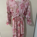 Pink floral maxi dress, one size, Despy Boutique