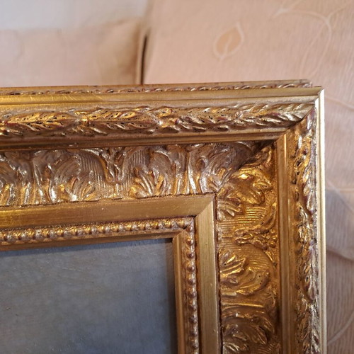 Θαλασσογραφία του Δημήτρη Μεϊντάνη σαν καινούργια, ελαιογραφία με επιχρυσωμένη ξυλόγλυπτη κορνίζα