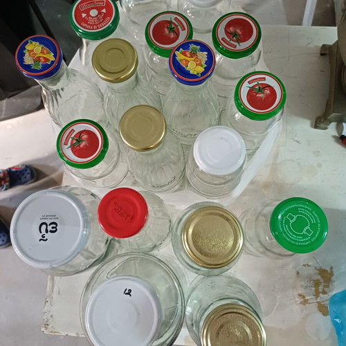 Glass jars set of 20 like new with lids for sauces and crafts