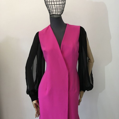 Gaelle Paris extravagant dress new, size 40FR, black and pink