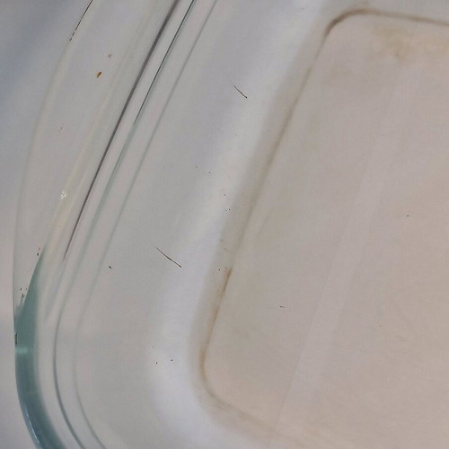 Glass baking dish used, size 39x24 cm, French origin