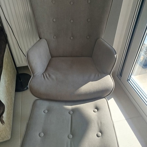 Armchair with footrest, needs minor leg repair