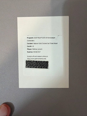 Mathias Lessort 2025-26 EuroLeague Contenders Gold Cracked Ice Ticket