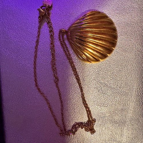 Lemon jwlerry stainless steel shell necklace gold like new