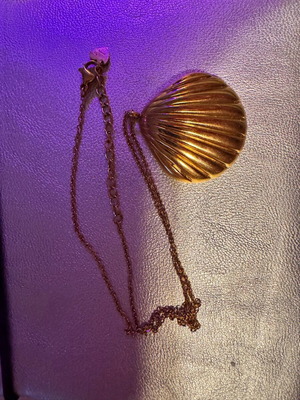 Lemon jwlerry stainless steel shell necklace gold like new