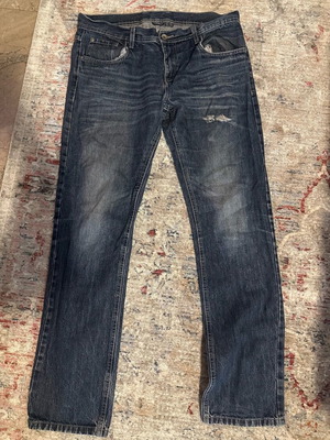 Men's slim jeans with rip like new, size L, blue